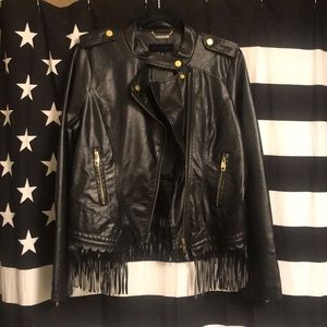 Steve Madden Leather Fringe jacket